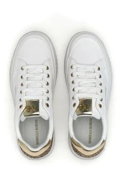 Sneakers bianche con dettagli oro glitterati Mariella Burani 51772C1170