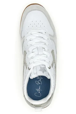 Sneakers bianche con dettagli metallizzati Cotton belt FROST LTH-METAL