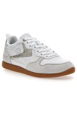 Sneakers bianche con dettagli metallizzati Cotton belt FROST LTH-METAL