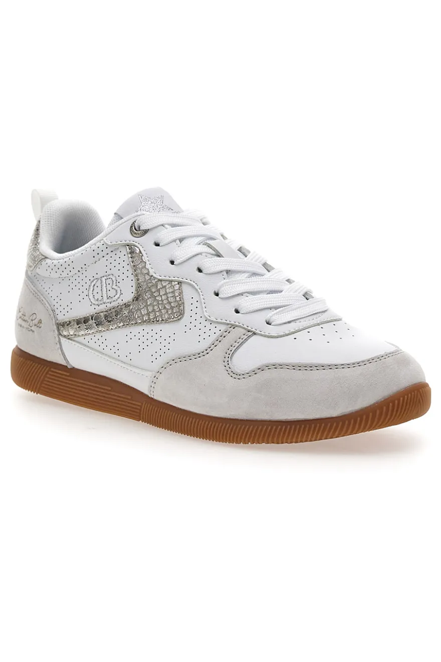 Sneakers bianche con dettagli metallizzati Cotton belt FROST LTH-METAL