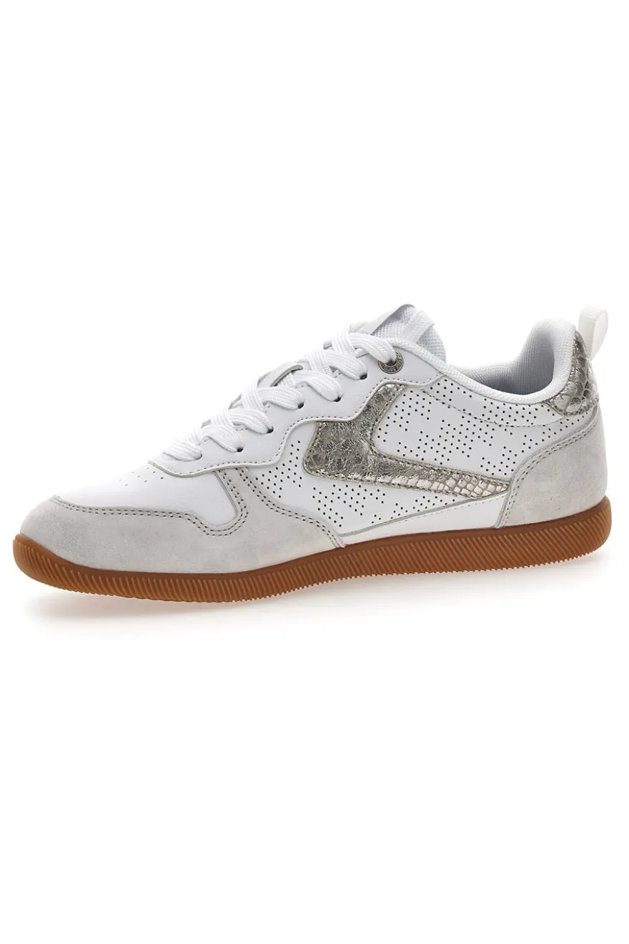 Sneakers bianche con dettagli metallizzati Cotton belt FROST LTH-METAL