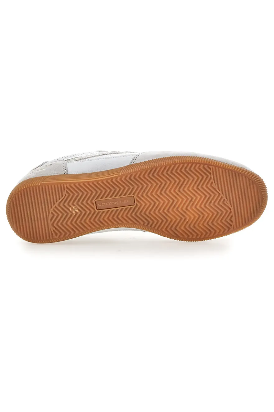 Sneakers bianche con dettagli metallizzati Cotton belt FROST LTH-METAL