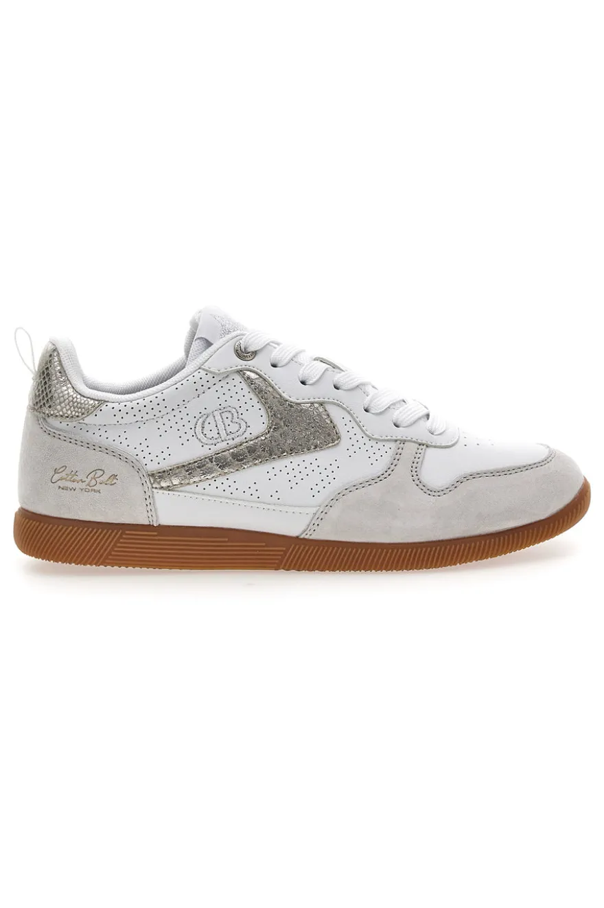 Sneakers bianche con dettagli metallizzati Cotton belt FROST LTH-METAL