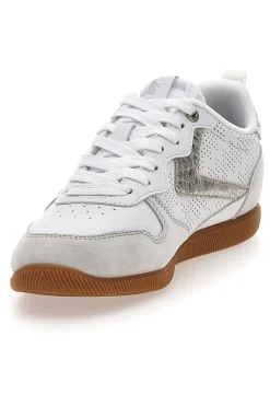 Sneakers bianche con dettagli metallizzati Cotton belt FROST LTH-METAL