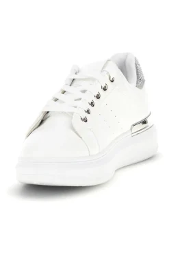 Sneakers bianche con dettagli argento Cafè Cost 45JH07267