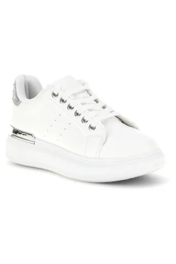 Sneakers bianche con dettagli argento Cafè Cost 45JH07267