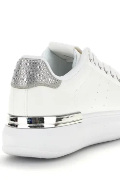 Sneakers bianche con dettagli argento Cafè Cost 45JH07267