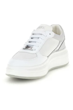 Sneakers bianche con dettagli argento Ferre F750