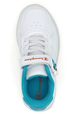 Sneakers bianche con dettagli azzurri e luci Champion GLW B TD