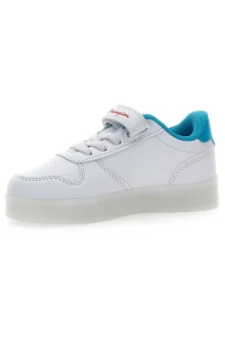 Sneakers bianche con dettagli azzurri e luci Champion GLW B TD