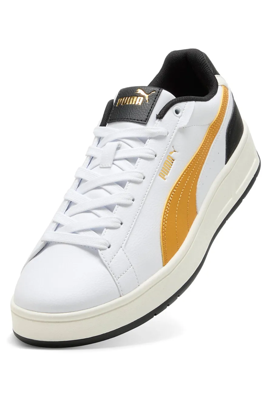Sneakers bianche con dettagli giallo e nero Puma Court Classico