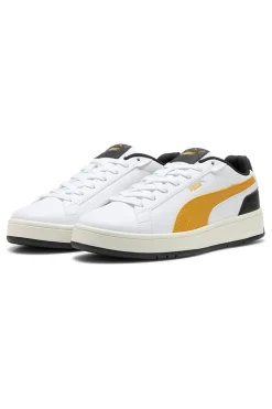 Sneakers bianche con dettagli giallo e nero Puma Court Classico