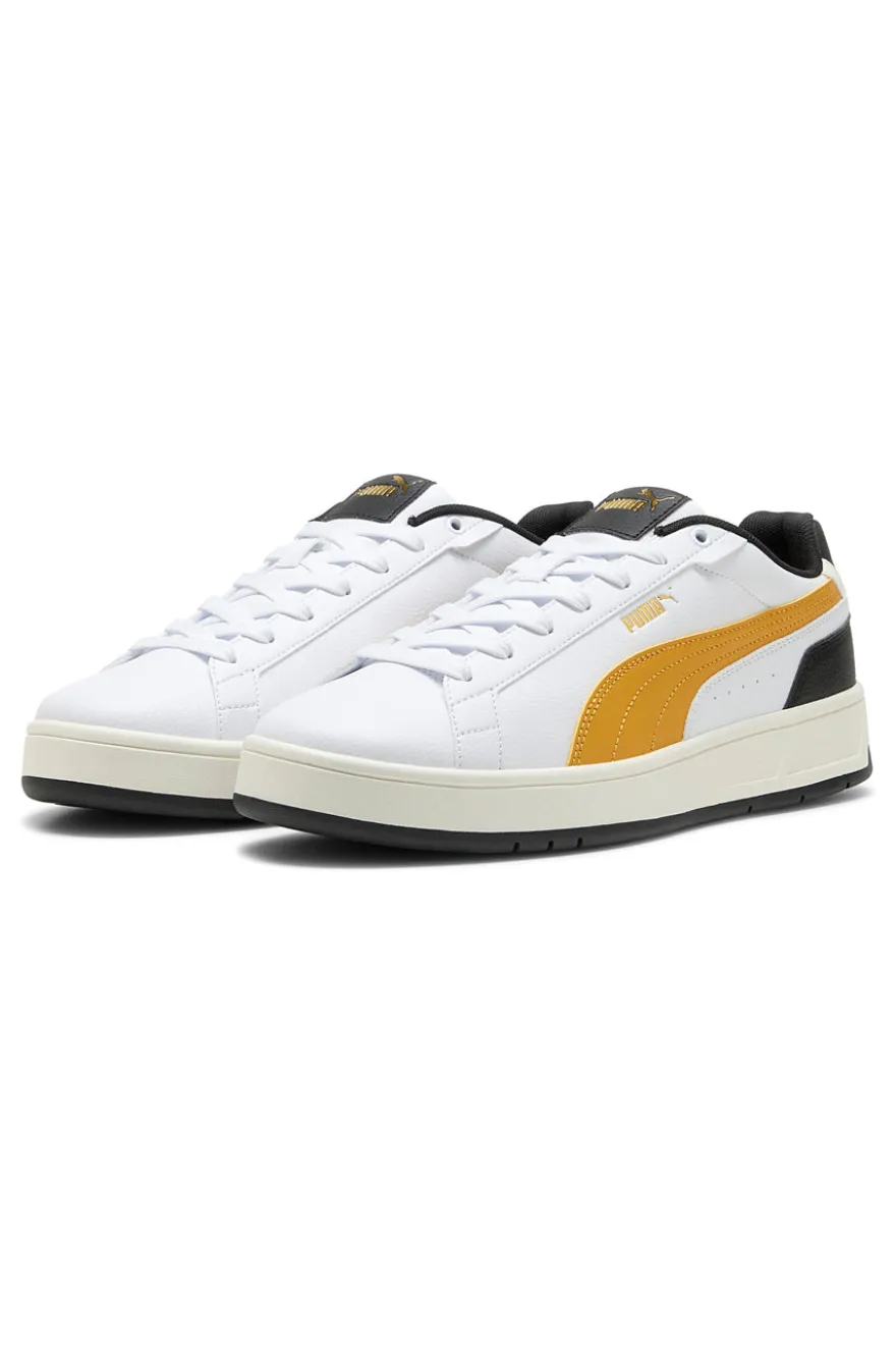 Sneakers bianche con dettagli giallo e nero Puma Court Classico