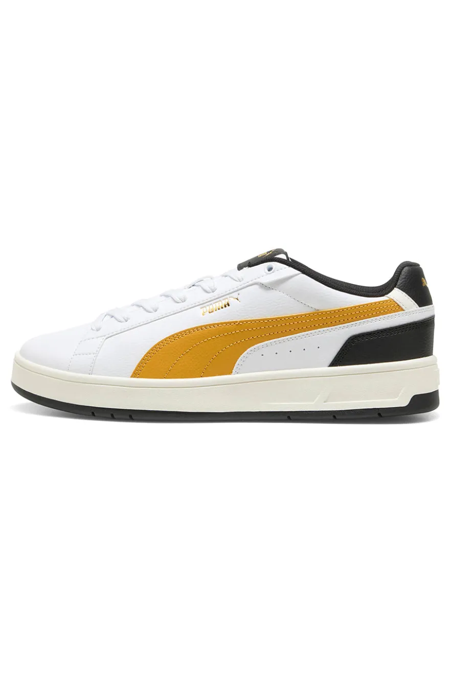 Sneakers bianche con dettagli giallo e nero Puma Court Classico