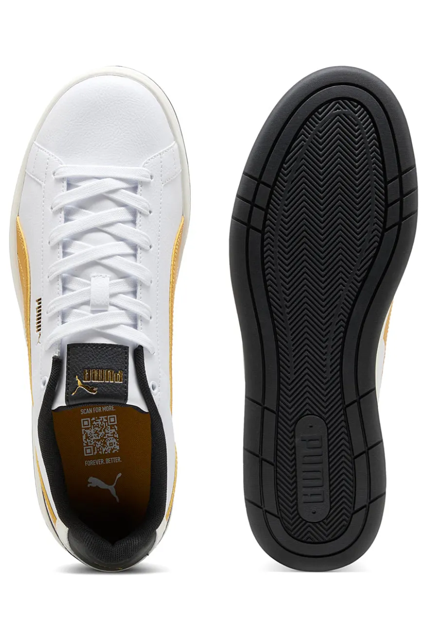 Sneakers bianche con dettagli giallo e nero Puma Court Classico