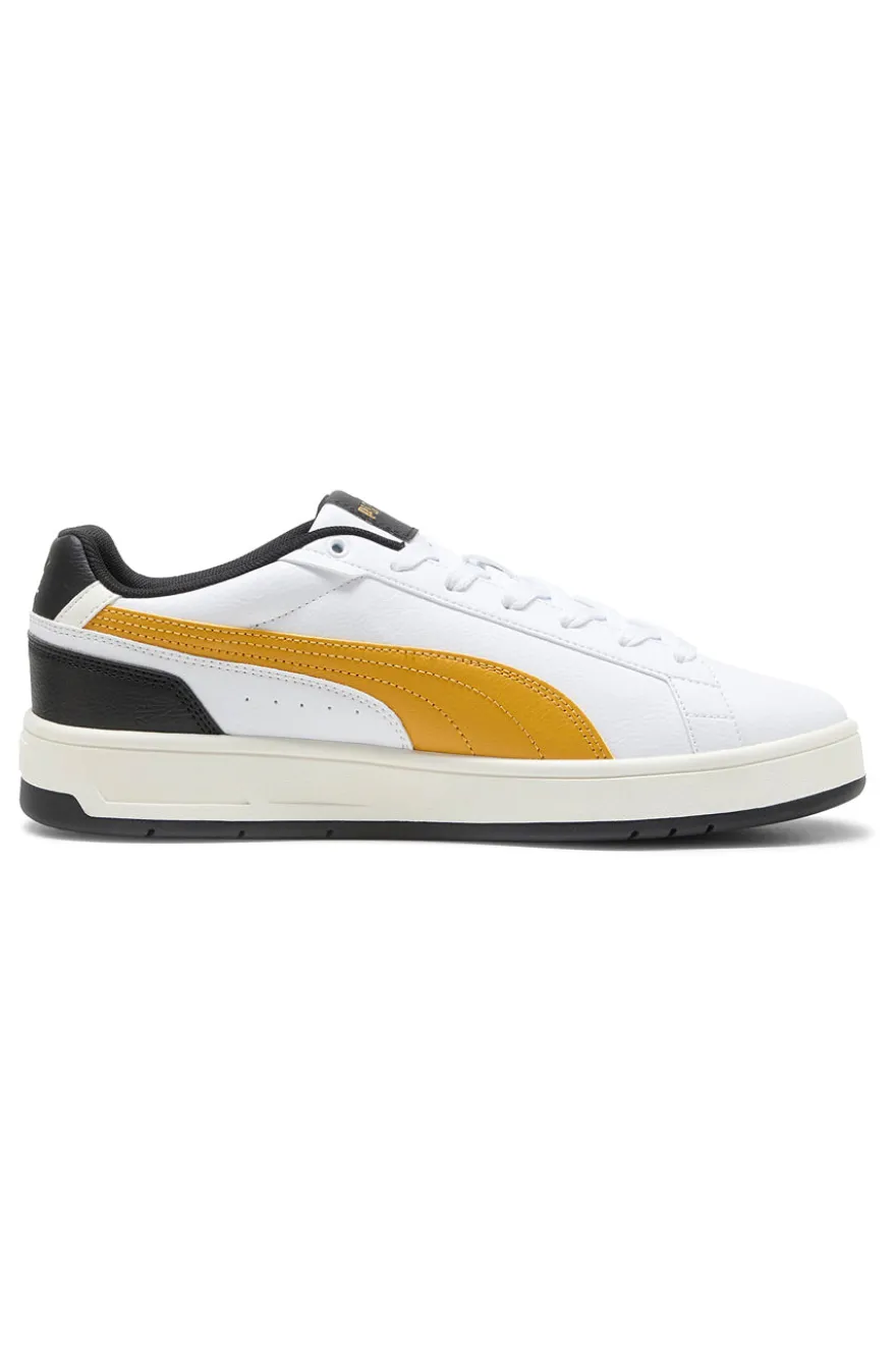 Sneakers bianche con dettagli giallo e nero Puma Court Classico