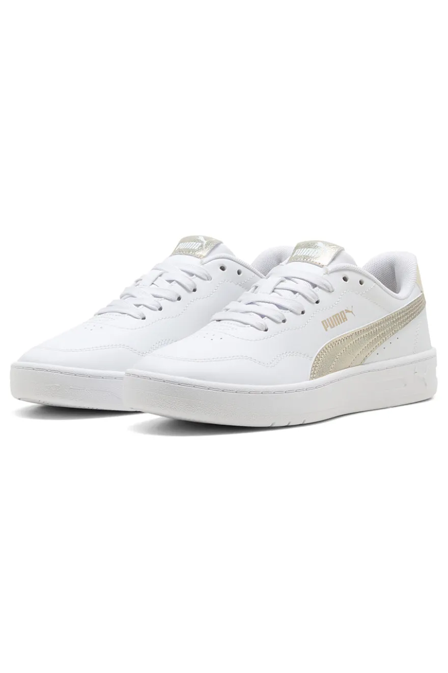 Sneakers bianche con dettagli oro Puma Court Lally Metallic Whisper