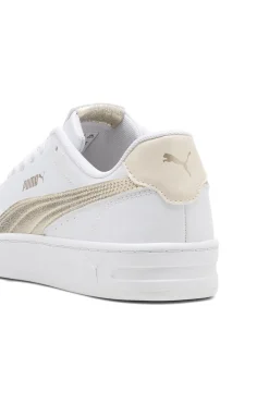 Sneakers bianche con dettagli oro Puma Court Lally Metallic Whisper