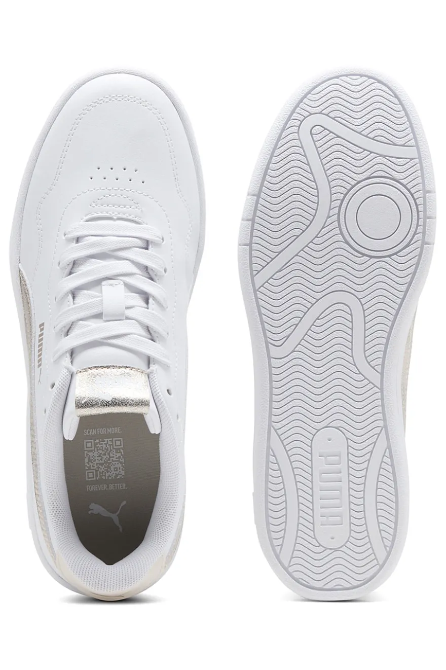 Sneakers bianche con dettagli oro Puma Court Lally Metallic Whisper