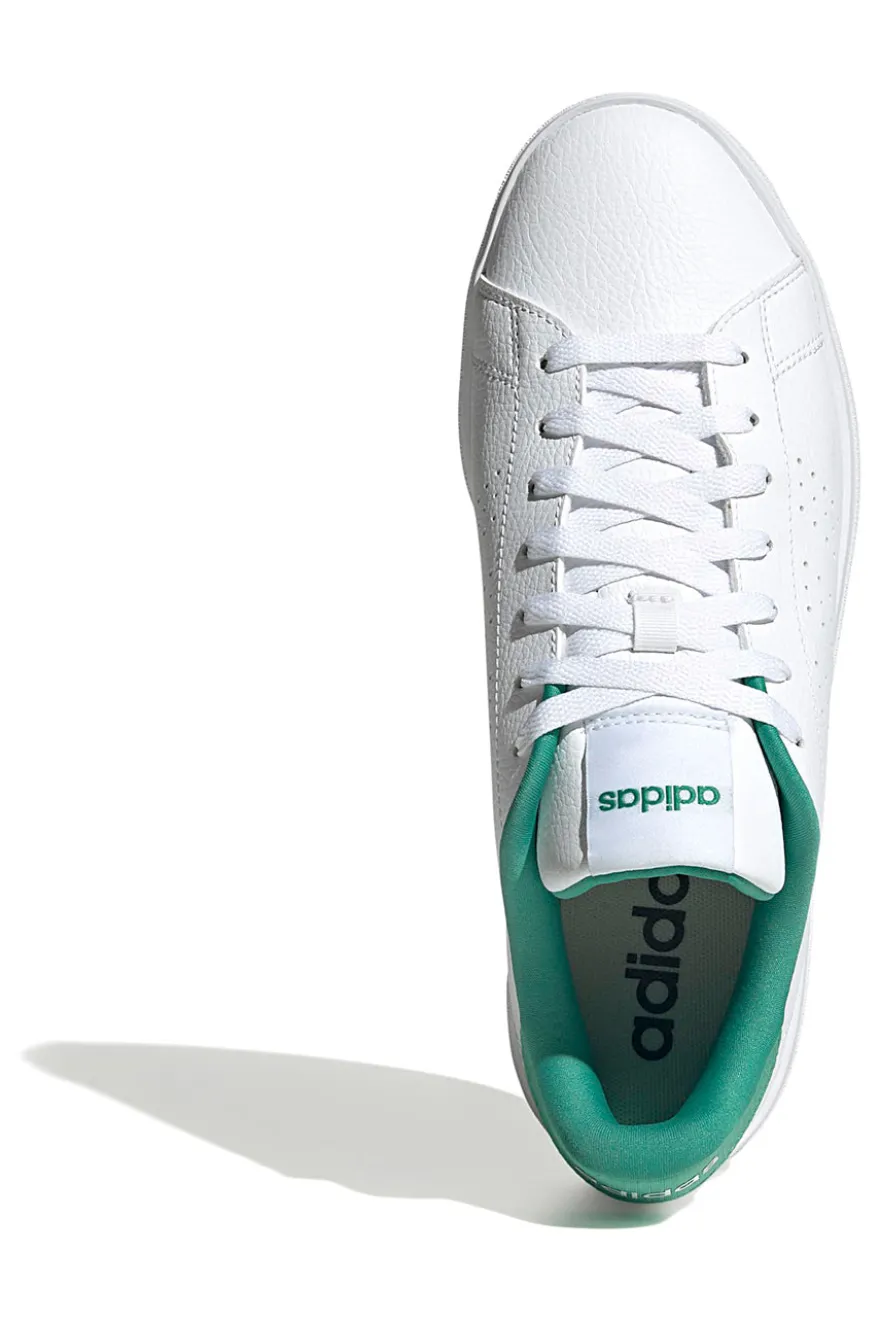 Sneakers bianche con dettagli verdi design essenziale Adidas Advantage Base 2.0