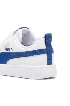 Sneakers bianche con dettagli blu e doppio strappo Puma Courtflex v3