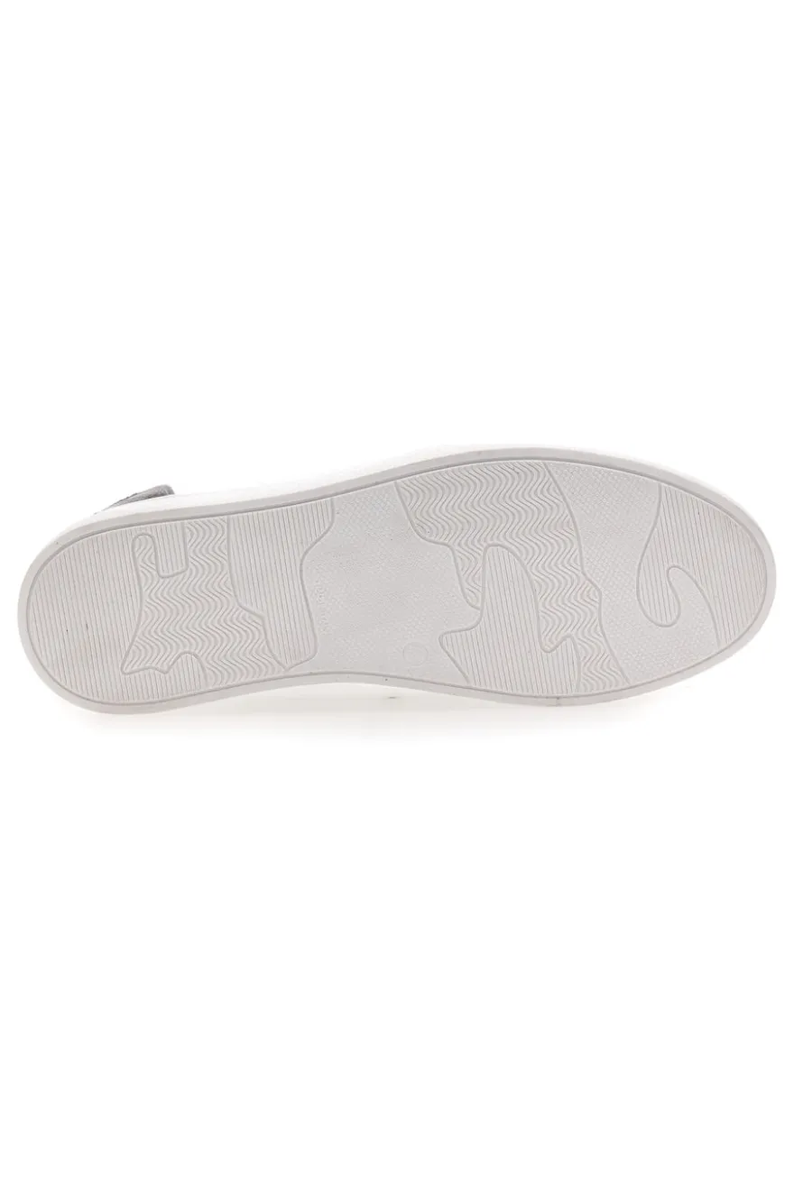 Sneakers Bianche con Dettagli Grigi in Pelle Made in Italy PTR 123