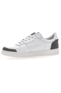 Sneakers Bianche con Dettagli Grigi in Pelle Made in Italy PTR 123