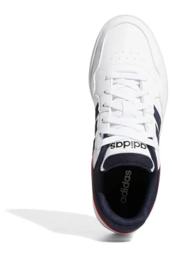 Sneakers bianche con dettagli blu e rossi Adidas Hoops 3.0