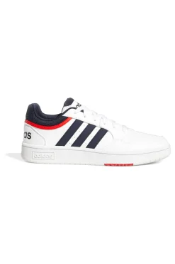 Sneakers bianche con dettagli blu e rossi Adidas Hoops 3.0