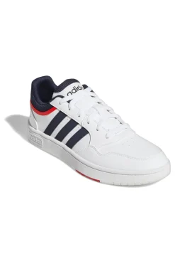 Sneakers bianche con dettagli blu e rossi Adidas Hoops 3.0