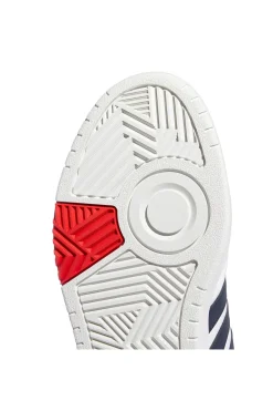 Sneakers bianche con dettagli blu e rossi Adidas Hoops 3.0
