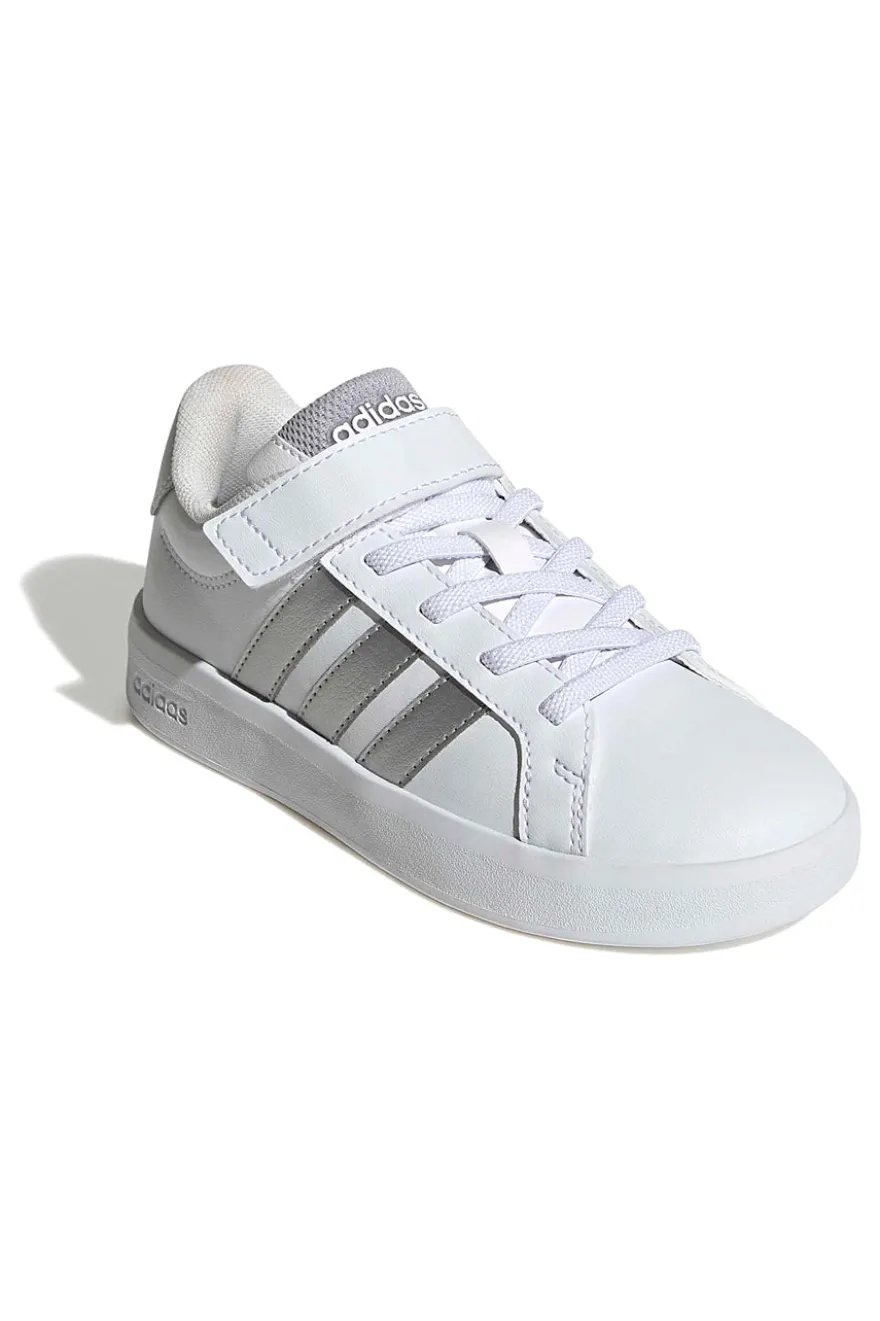 Sneakers bianche con dettagli metallizzati e chiusura a strappo Adidas GRAND COURT 3.0 EL C