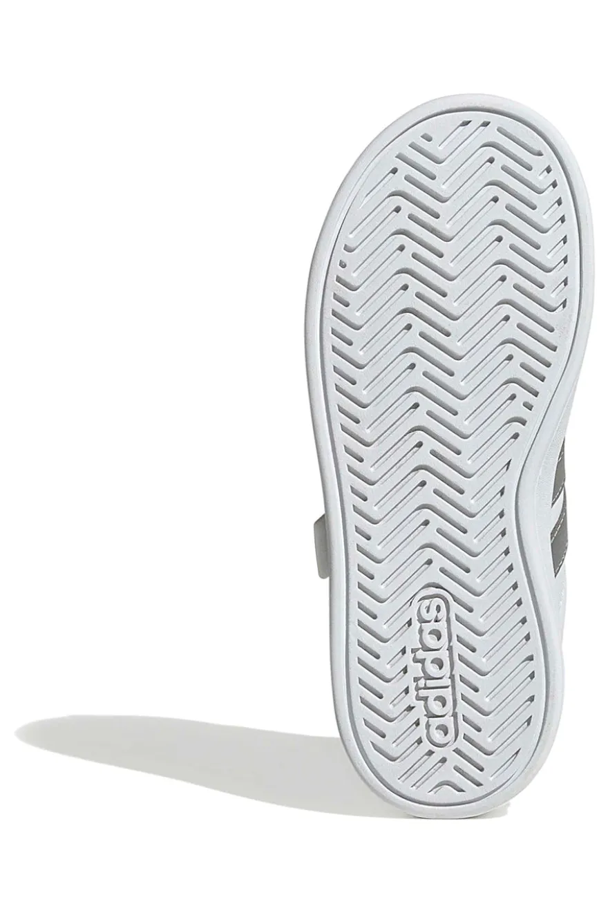 Sneakers bianche con dettagli metallizzati e chiusura a strappo Adidas GRAND COURT 3.0 EL C