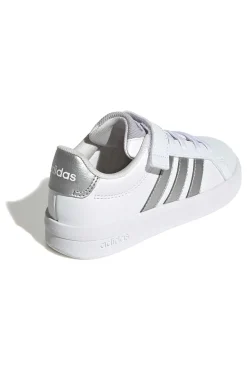 Sneakers bianche con dettagli metallizzati e chiusura a strappo Adidas GRAND COURT 3.0 EL C