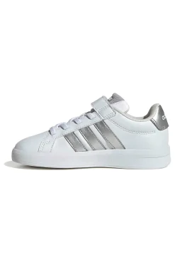 Sneakers bianche con dettagli metallizzati e chiusura a strappo Adidas GRAND COURT 3.0 EL C