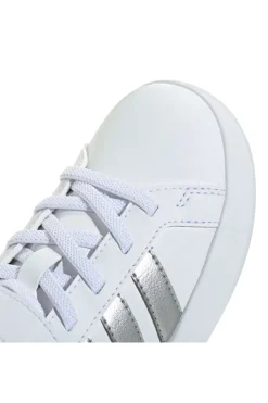 Sneakers bianche con dettagli metallizzati e chiusura a strappo Adidas GRAND COURT 3.0 EL C