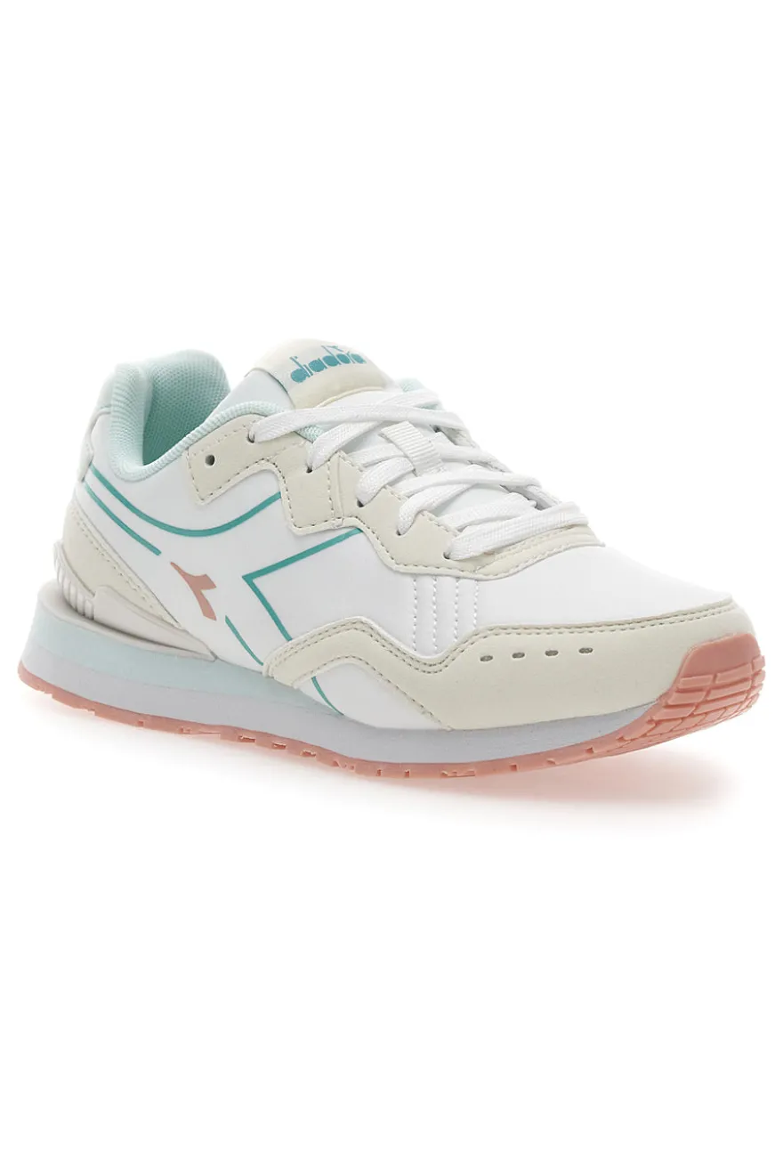 Sneakers Bianche Con Dettagli azzurri DIADORA Raven Wn