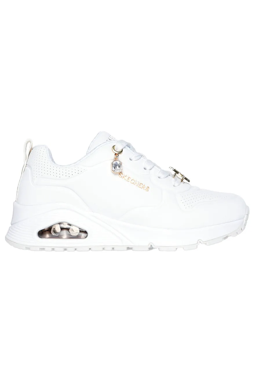 Sneakers bianche con dettagli gioiello Skechers UNO Gen1 TRENDY JEWELS ESS STREET GIRLS