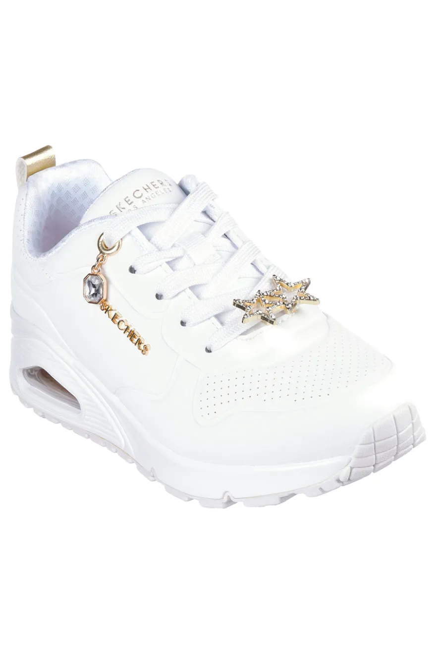Sneakers bianche con dettagli gioiello Skechers UNO Gen1 TRENDY JEWELS ESS STREET GIRLS