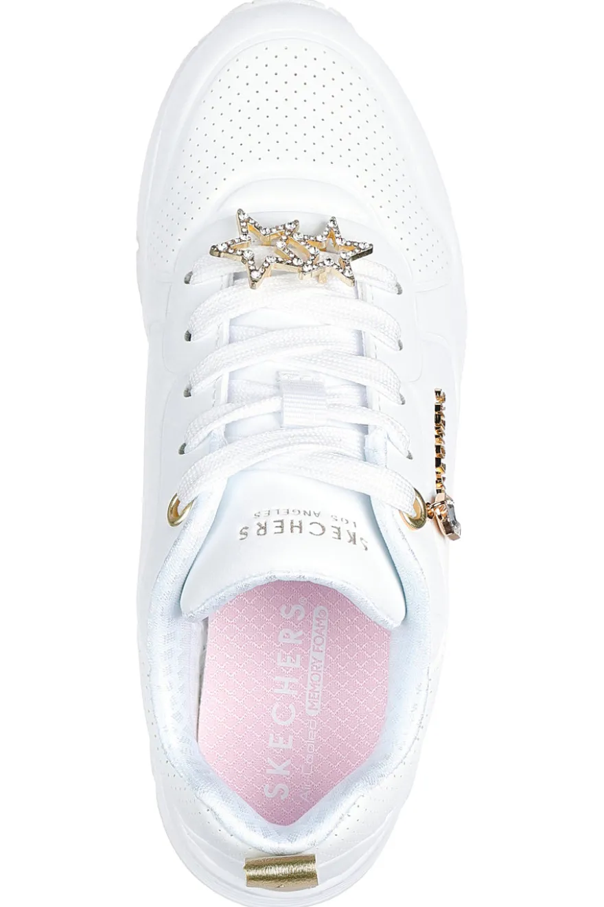 Sneakers bianche con dettagli gioiello Skechers UNO Gen1 TRENDY JEWELS ESS STREET GIRLS