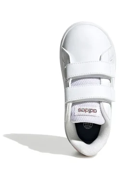 Sneakers bianche con dettagli iridescenti e doppio strappo Adidas Grand Court 2 CF I