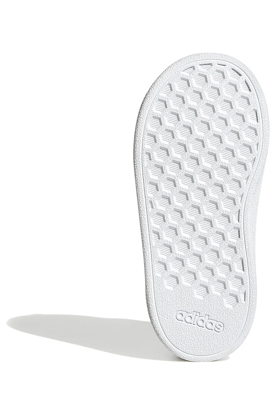 Sneakers bianche con dettagli iridescenti e doppio strappo Adidas Grand Court 2 CF I