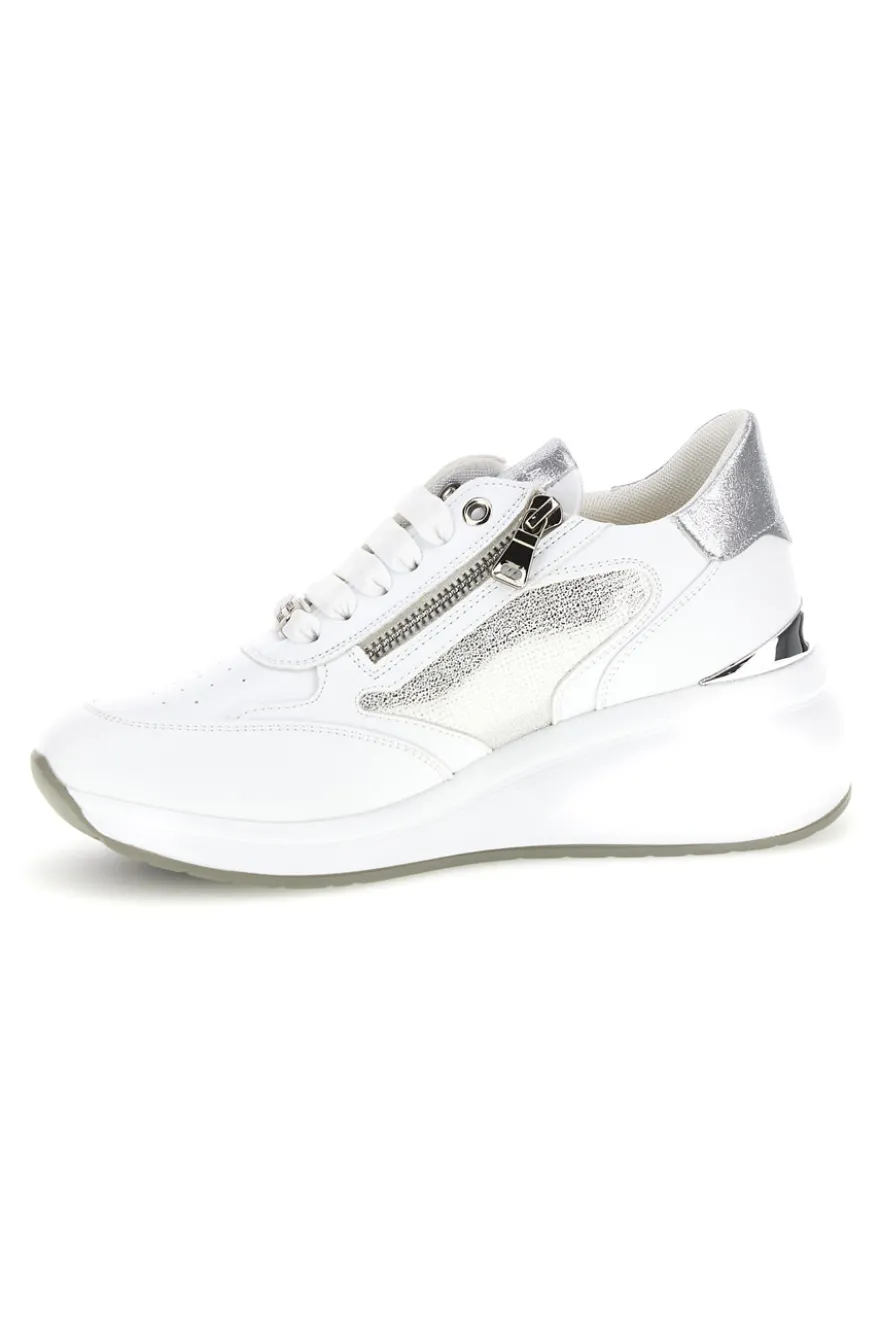 Sneakers bianche con dettagli silver Mariella Burani 52100C1441
