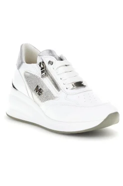 Sneakers bianche con dettagli silver Mariella Burani 52100C1441