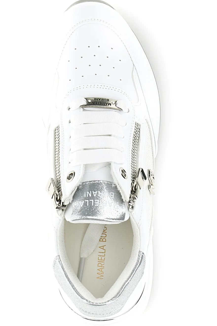 Sneakers bianche con dettagli silver Mariella Burani 52100C1441