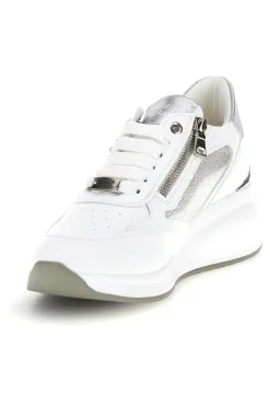 Sneakers bianche con dettagli silver Mariella Burani 52100C1441