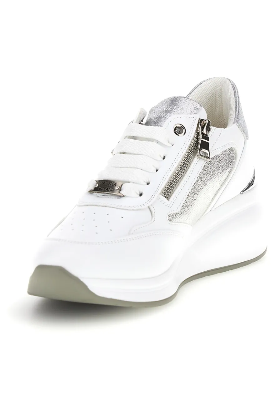 Sneakers bianche con dettagli silver Mariella Burani 52100C1441