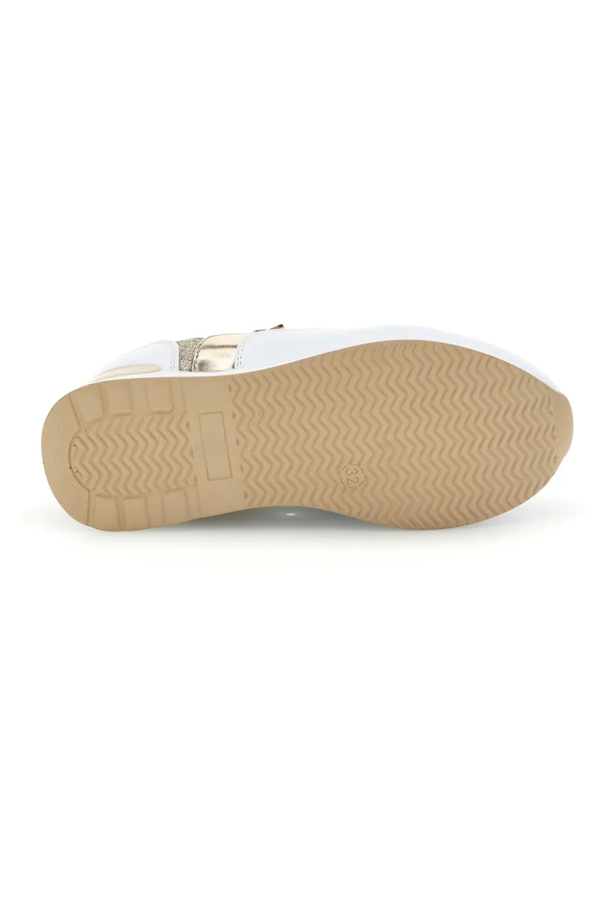 Sneakers bianche con dettagli dorati platform Laura Biagiotti 8481C9758