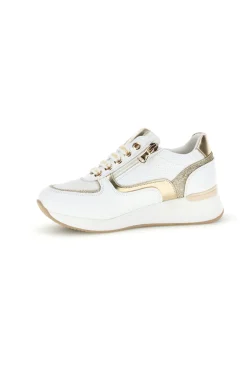 Sneakers bianche con dettagli dorati platform Laura Biagiotti 8481C9758