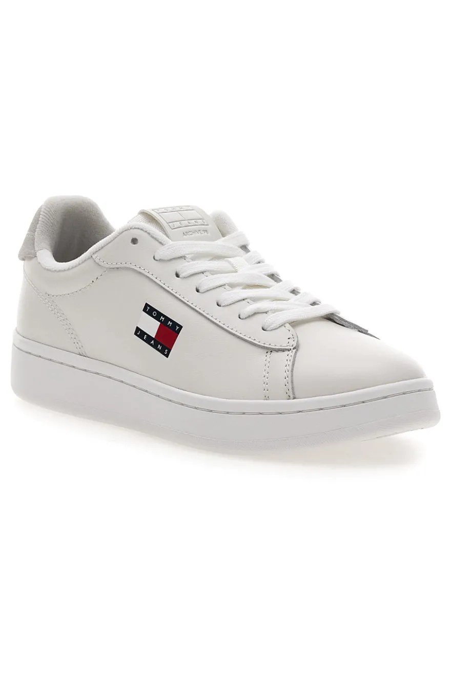 Sneakers bianche con dettagli grigi in pelle Tommy jeans Archive ’98
